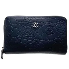 シャネル カメリア 長財布 サイフ ラムスキン 15856