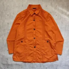 90’s vintage ナイロンジャケット オレンジ ピンタック レトロ