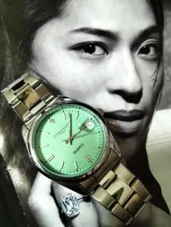 ピスタチオカラーNew　クオーツDATE/粗新品*稼働