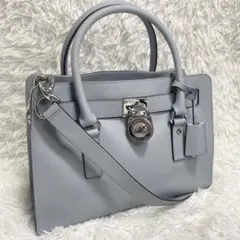 ✨美品✨マイケルコース 2wayショルダー ハンドバッグ レザー 水色 チェーン