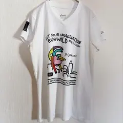 アシックス フライングピッグマラソン 2014 Tシャツ M ピグカソ 白のサムネイル