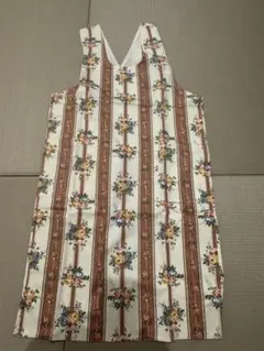 花柄 Vネックエプロン 未使用
