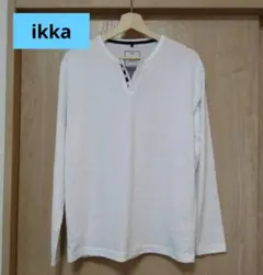 ホワイト Vネック 長袖カットソー