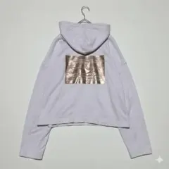 訳あり GU【XL】パーカー クロップド丈 大きいサイズ 綿100％ 長袖