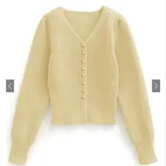 Vネックリブニットカーディガン an1682