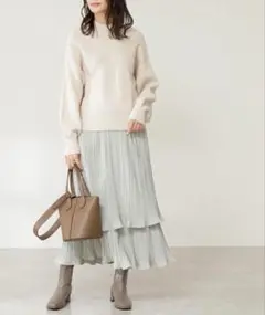 N. Natural Beauty Basic プリーツ ロングスカート