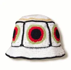 グラニースクエアハット　バケットハット　クラッシャーハット　クロシェ　男女兼用