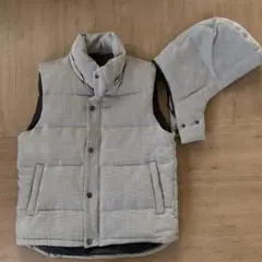 COMME CA ISMチェック柄ベスト フード付き