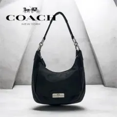 【COACH 】コーチ レザー ワンショルダーバッグ ハンドバッグ 黒