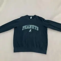 PEANUTS ブラック スウェット トレーナー