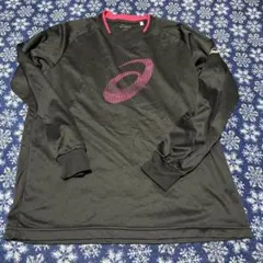 asics 長袖シャツ M 黒/ピンク　ユニセックス