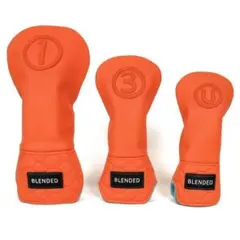 ゴルフ ユーティリティ ヘッドカバー 3点セット オレンジ 番手ダイヤル 