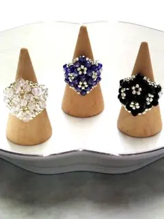 ビーズ クラスターリングセット 3個№20.十三号から十五号位