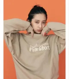 Ungrid アングリッド　刺繍ロゴルーズスウェット　ベージュ