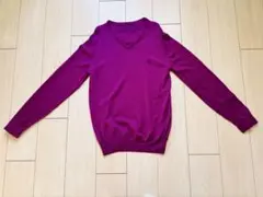 BLACK LABEL パープル Vネック ニットセーター 2