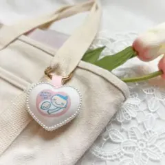 再販多数　マタニティマーク　パール　両面仕様　ハート型　プレゼント　お守り　妊娠