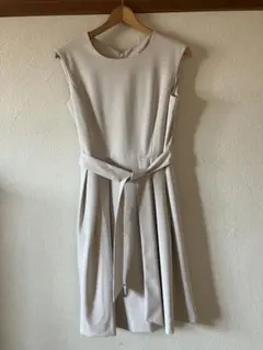 OPAQUE.CLIP ノースリーブ ワンピース ウエストリボン付き