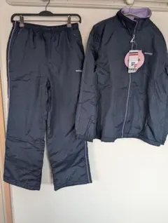 Kaepa ネイビージャージ上下セット中綿入り(紫)Lサイズ