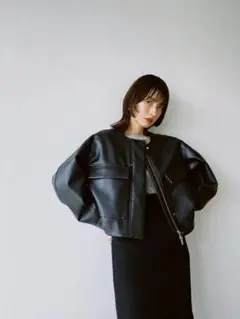 ❣️最終値下げ❣️【CLANE】VEGAN LEATHER SHORT JACKET CLANE - レザーショートコート - VEGAN LEATHER BOA SHORT