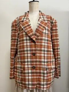 フミカウチダ　今期マドラスチェックジャケット　未使用 フミカウチダ 今期マドラスチェックジャケット 未使用 - メルカリ