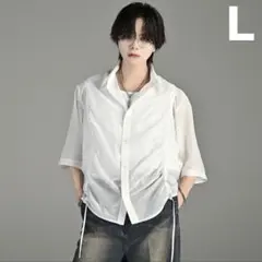 【ADRER】ルーズシルエットレース/シアーシャツのサムネイル