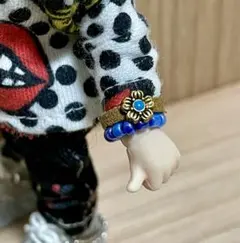 ☆オビツ11 ねんどろいどどーる　お花ターコイズモチーフ　ブレスレット　2点☆