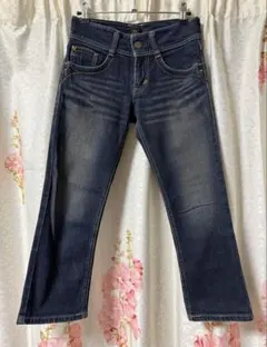 エドウィン　ダークブルーフレアデニムパンツ　XS