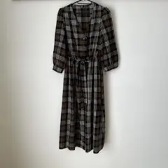 ZARA trf collection チェック柄ロングワンピース