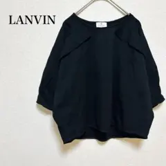 ランバン オン ブルー 半袖シャツ トップス レーヨン 日本製 上品 38 黒のサムネイル