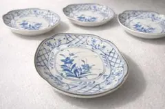 美濃？有田？ 聖釜 草花紋 小皿 4客