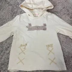 mezzo piano フード付きパーカー アイボリー　取り外し