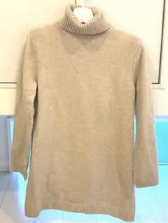 ZARA タートルネックニット ベージュ S