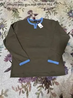 新品タグ付 OLD UNIQLO 紺タグ キーネック リンガーT M オリーブのサムネイル