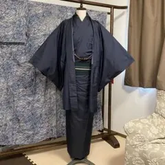 未使用 しつけ付き 本場泥大島紬 3点セット男物着物アンサンブル 