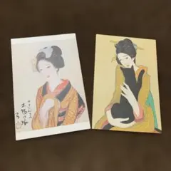 竹下夢二日本の女性イラスト ポストカード 2枚セット