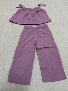 【H&M 】100cmトップスとパンツセット 紫色 EU 80