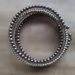 ゴールドビーズ多重ブレスレット