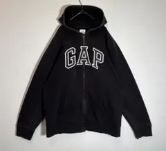 GAP ギャップ　ビッグサイズ刺繍ロゴ　裏起毛　ジップアップパーカー