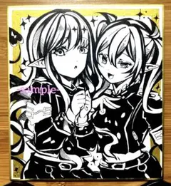 ブルーアーカイブ　橘ヒカリand橘ノゾミ　手描きイラスト　アナログ　ファンアート