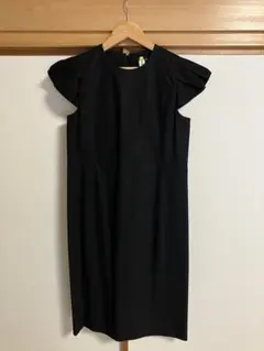 値下げ★ヨーコチャン YOKOCHAN 袖フリル袖ワンピース ブラック 38のサムネイル