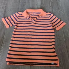 GapKids オレンジネイビーストライプポロシャツ 140センチ