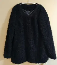 ZIENA 黒 プードル風ファージャケット　М