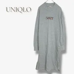 ユニクロ ディズニー ミッキー スウェット ワンピース ロング a1327