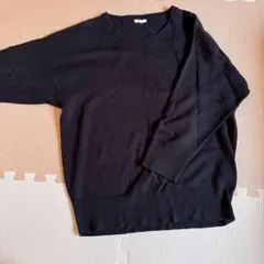 黒い長袖ニットセーター Lサイズ