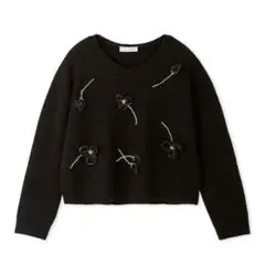 UNITED ARROWS フラワー ビジュー ロングスリーブ ニット 完売品