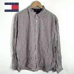 TOMMY HILFIGER チェック長袖シャツ XL アメカジ メンズ 古着