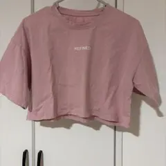 REFINED ロゴ クロップド丈 Tシャツ ピンク ミニT 夏 Mサイズのサムネイル