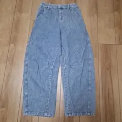 しまむら バレルレッグジーンズ ライトブルー