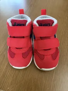 asics スクスク　ベビーシューズ　マジックテープ　13.5cm 赤