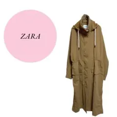【ザラ】ZARA♡ロングコート♡フード付♡オーバーサイズベルト付【S】ハイネック